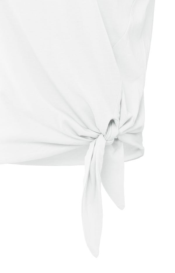 Yaya Mouwloze Top Met Knoopdetail Pure White