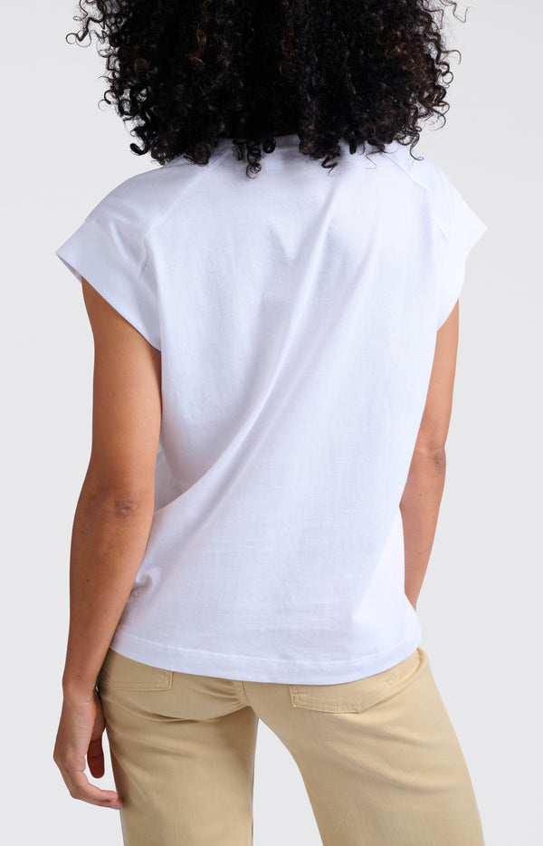 Yaya Mouwloze Top Met Ribdetails Pure White