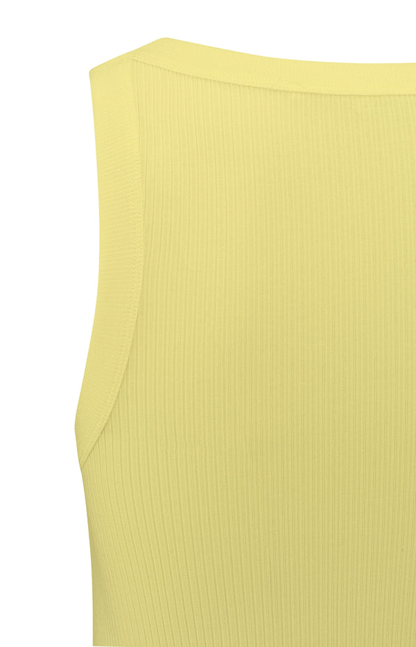 Yaya Singlet Met Ribboorden Lemon Grass Yellow