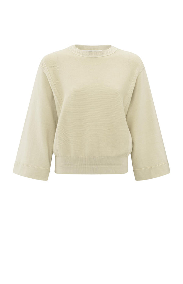 Yaya Sweater Met Gemixte Texturen Summer Sand