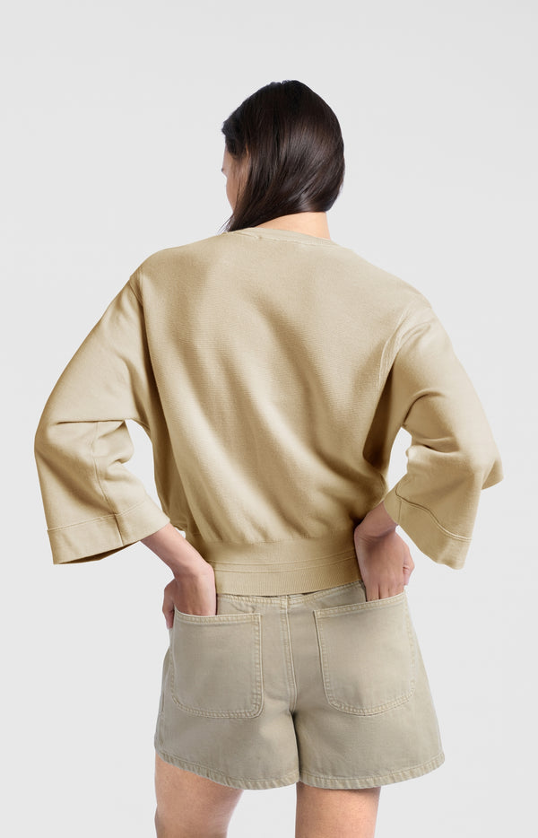 Yaya Sweater Met Gemixte Texturen Summer Sand