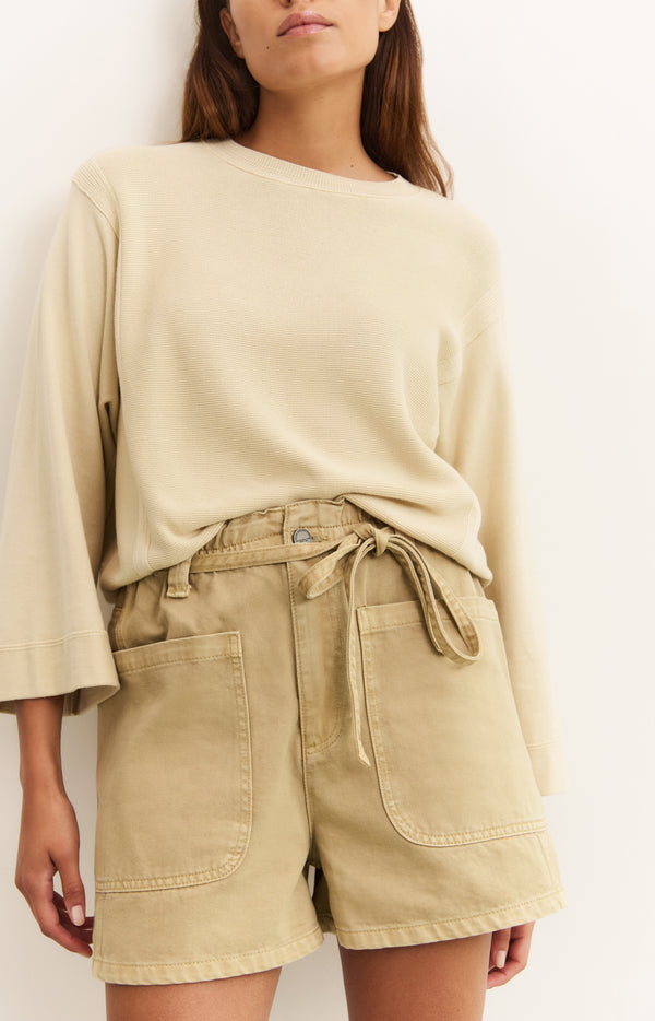 Yaya Sweater Met Gemixte Texturen Summer Sand