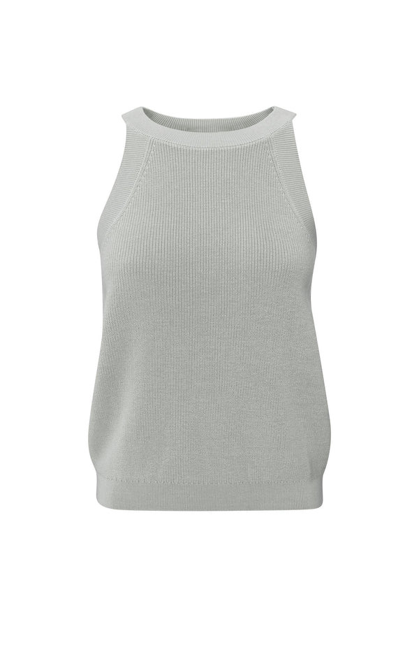 Yaya Tanktop Met Hoge Hals Grey Melange