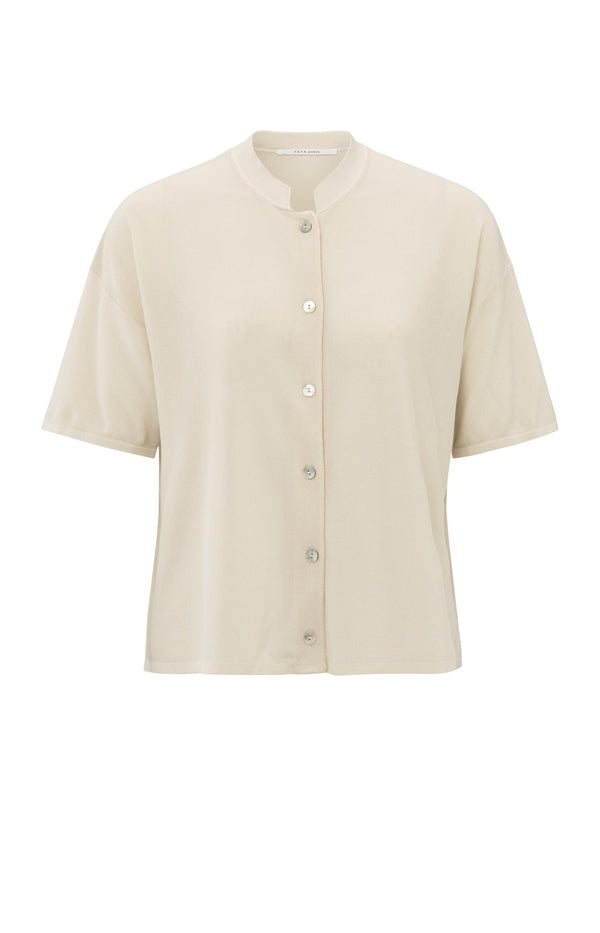 Yaya Vest Met Textuur En Korte Mouwen Summer Sand