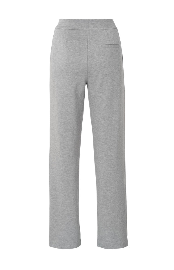 Yaya Zachte Grijze Broek Met Rechte Pijpen En Plooidetails Medium Grey Melange