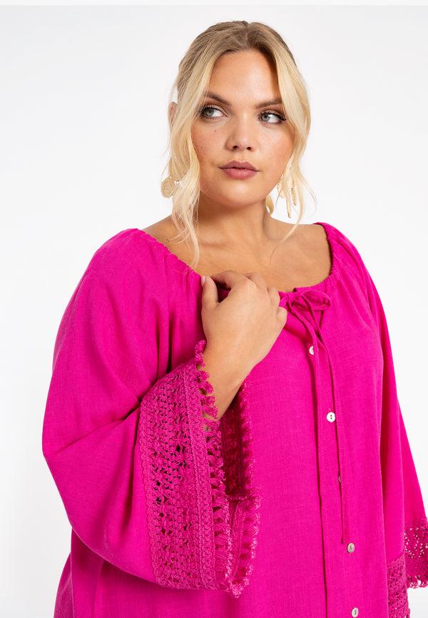 yoek A-lijn blouse - Roze