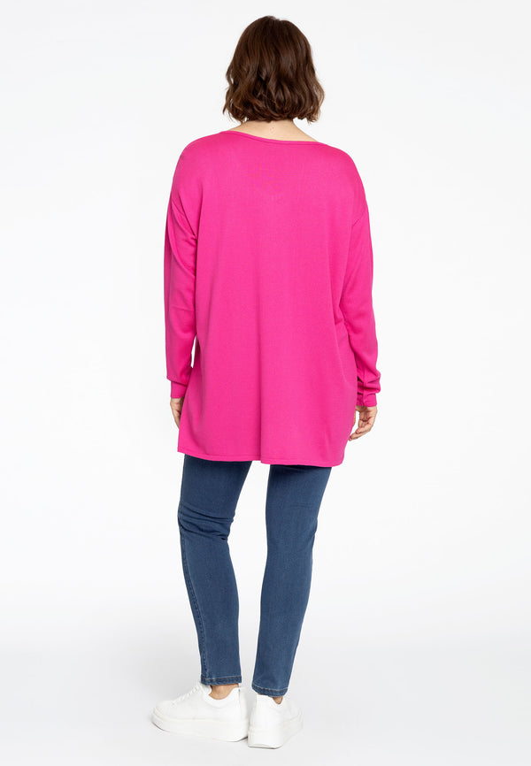 Yoek Basic Trui Met V-hals - Roze