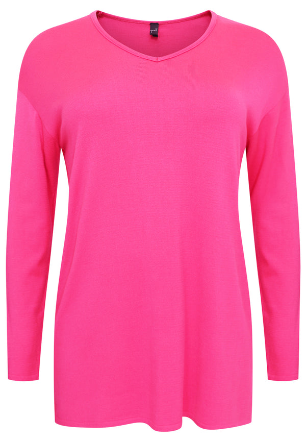 Yoek Basic Trui Met V-hals - Roze