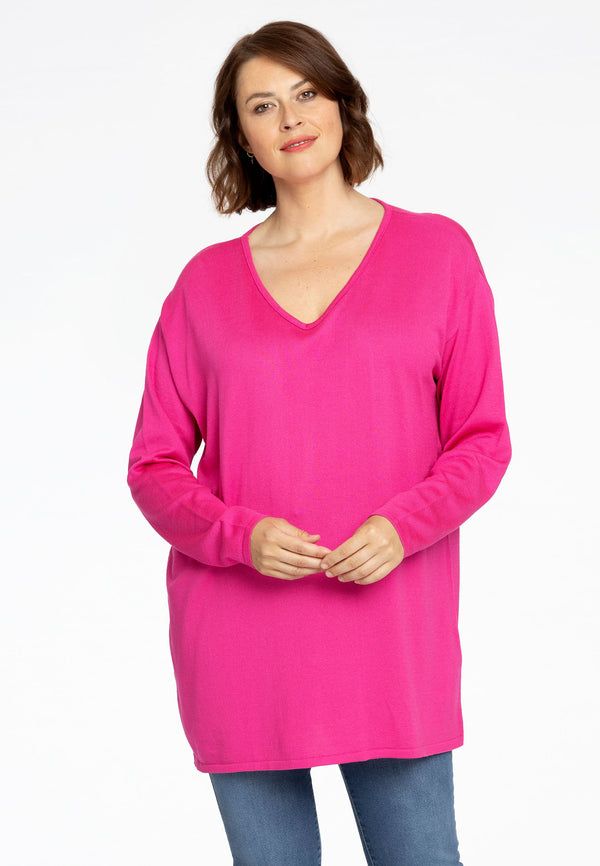 yoek Basic trui met V-hals - Roze