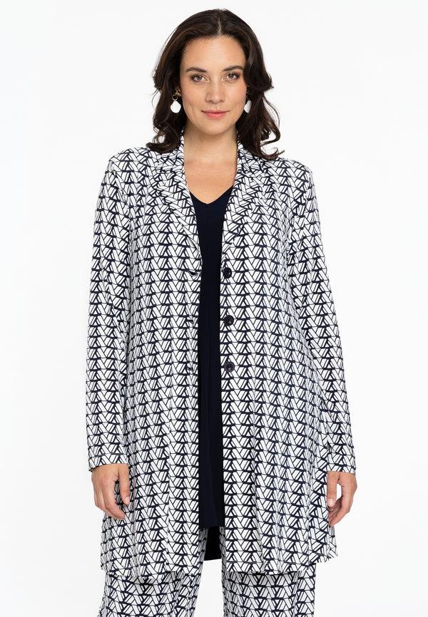 yoek Blazer A-lijn LOGO Y - ecru