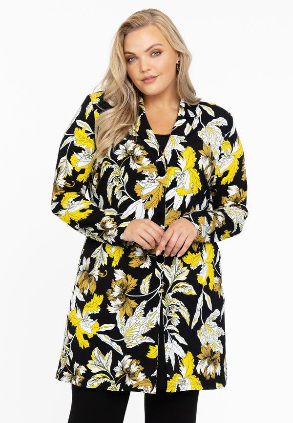 yoek Blazer lang SARI - Zwart