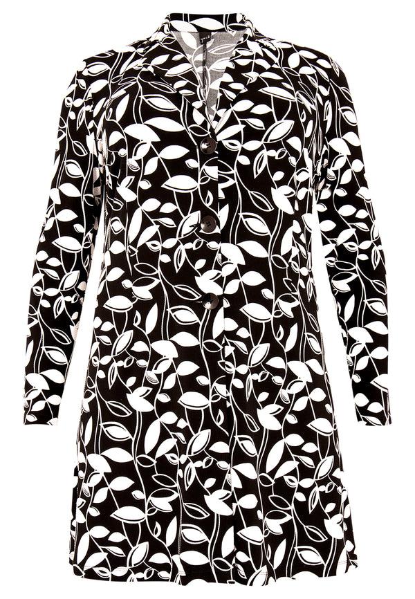 Yoek Blazer LEAVES - Zwart