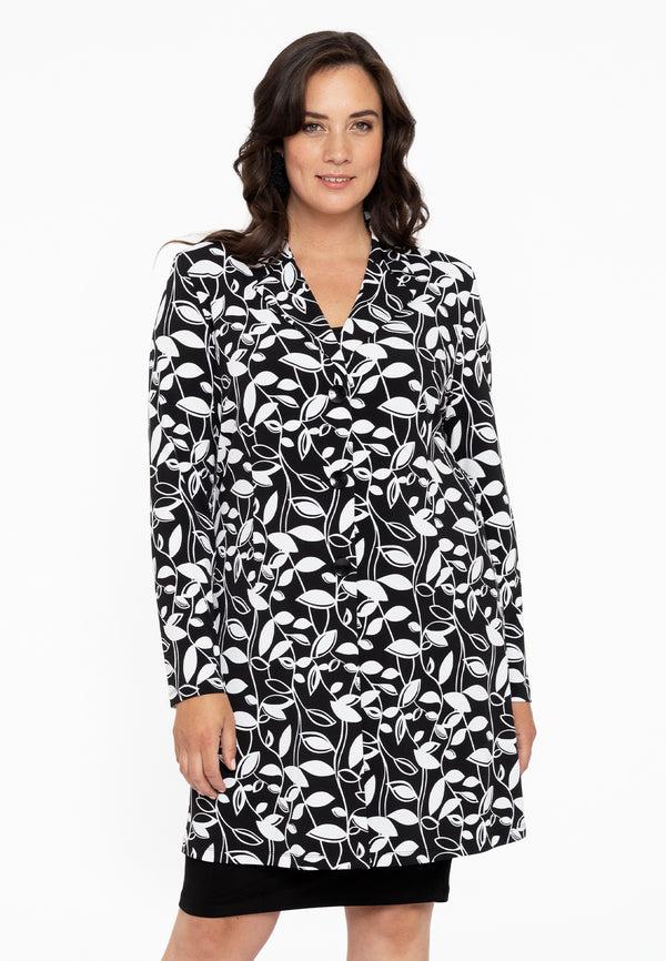 yoek Blazer LEAVES - Zwart