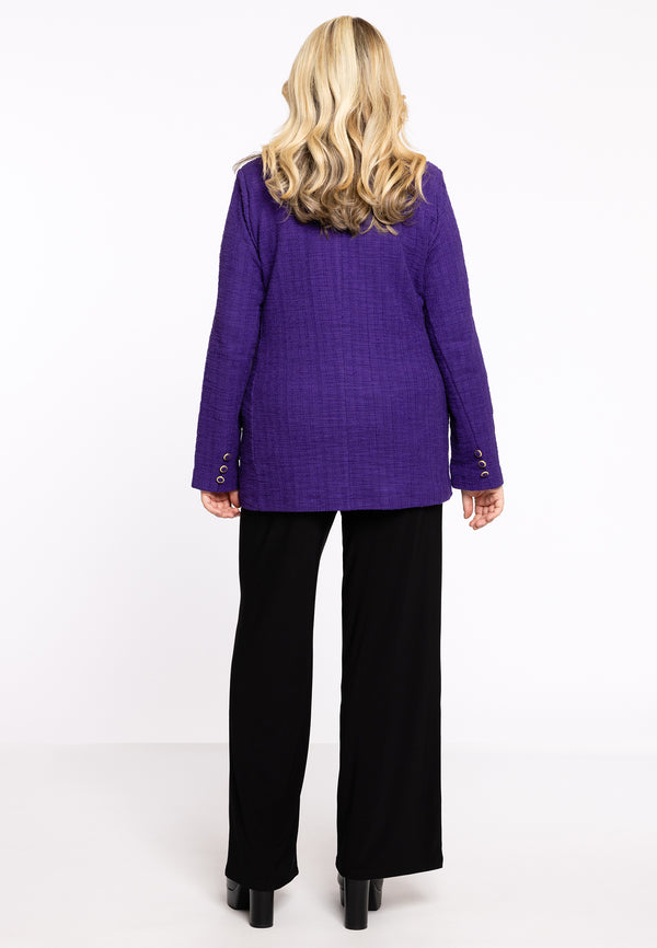 Yoek Blazer Met Zakken BOUCLE - Paars