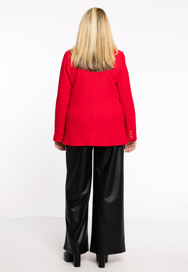 Yoek Blazer Met Zakken BOUCLE - Rood