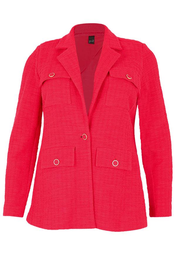 Yoek Blazer Met Zakken BOUCLE - Rood