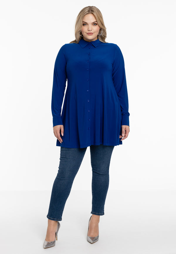Yoek Blouse A-lijn DOLCE - Indigo