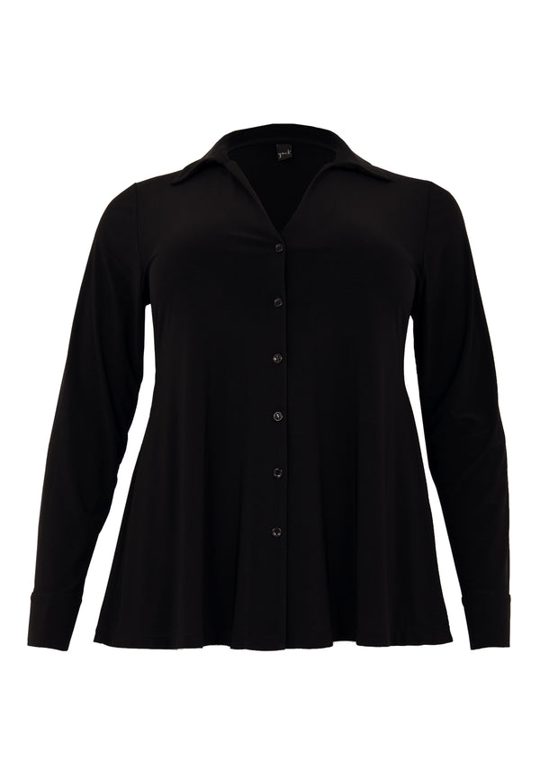 Yoek Blouse A-lijn DOLCE - Zwart