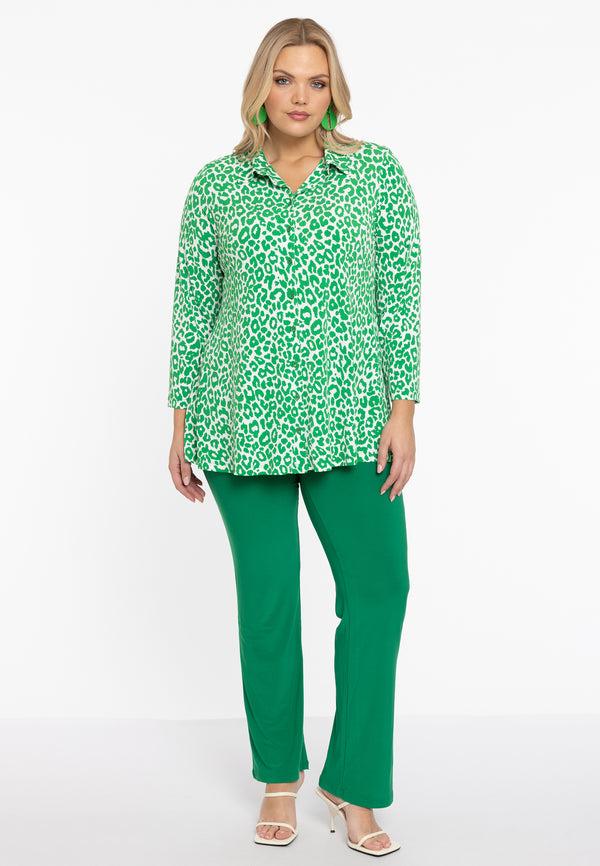 Yoek Blouse A-lijn GREEN LEO - Groen