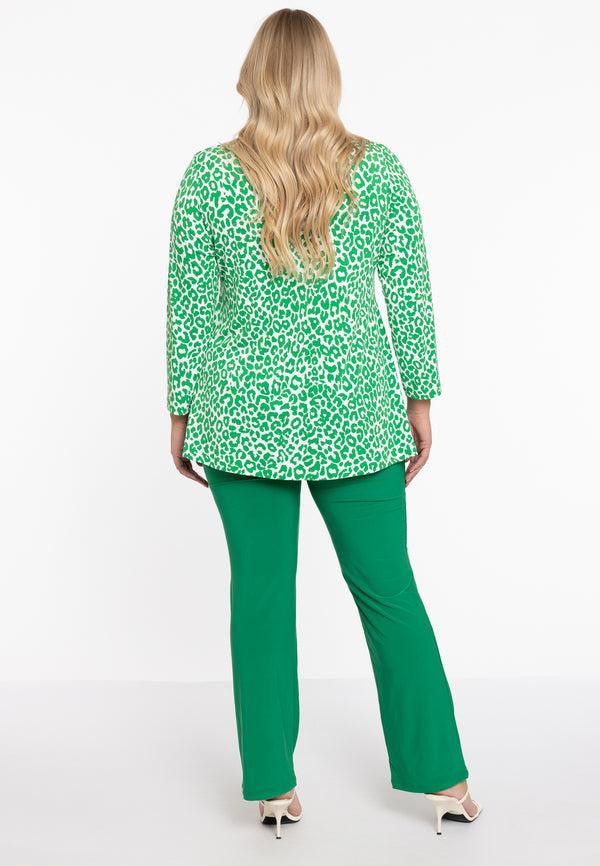 Yoek Blouse A-lijn GREEN LEO - Groen