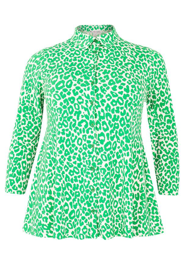 Yoek Blouse A-lijn GREEN LEO - Groen