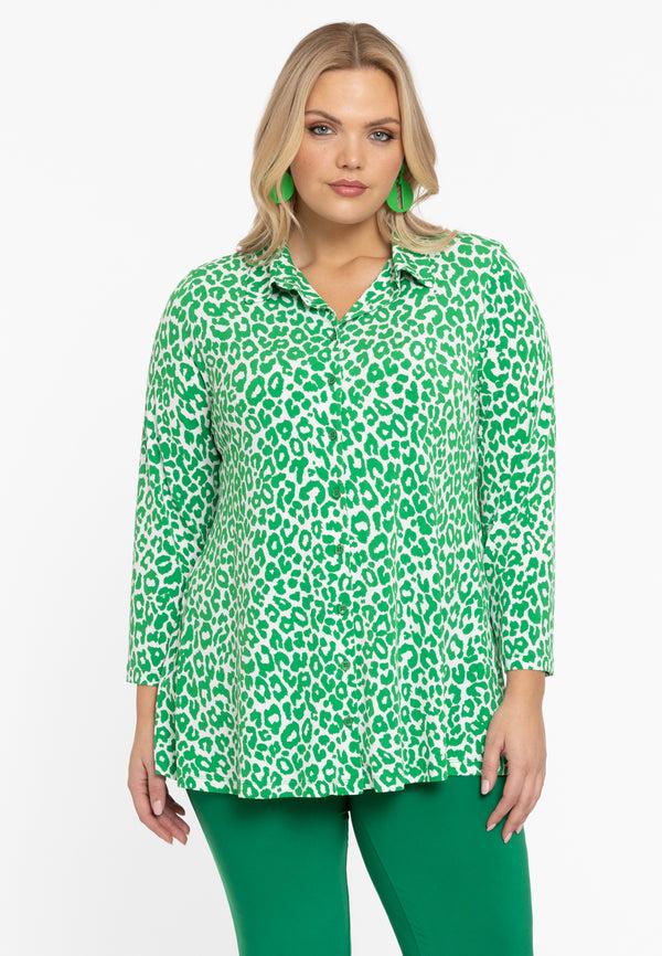 yoek Blouse A-lijn GREEN LEO - Groen