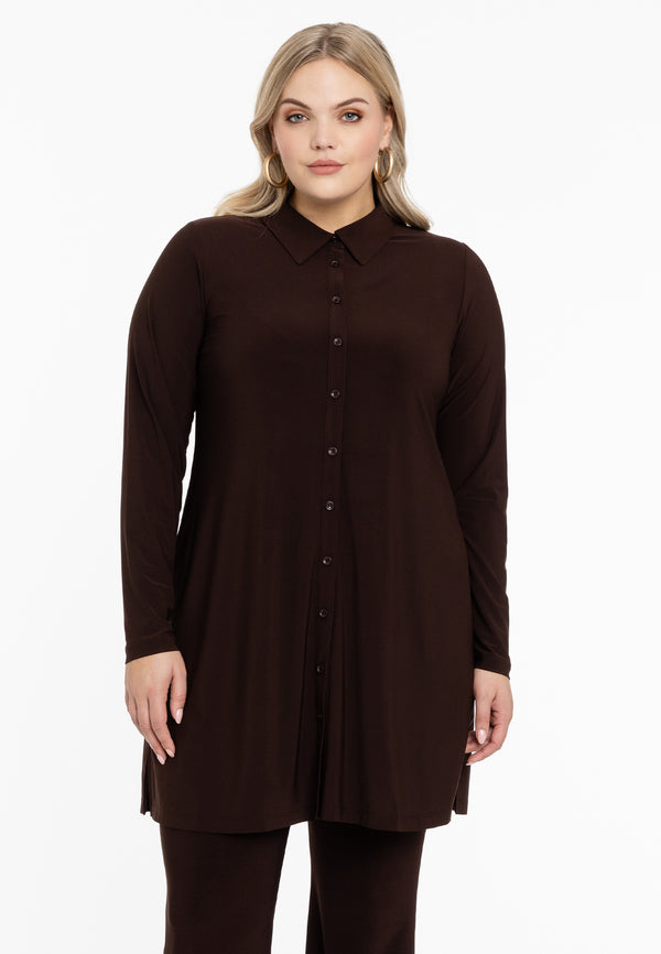 yoek Blouse DOLCE - Bruin