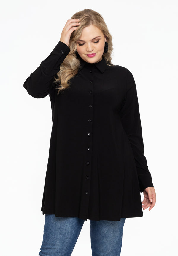 yoek Blouse DOLCE - Zwart