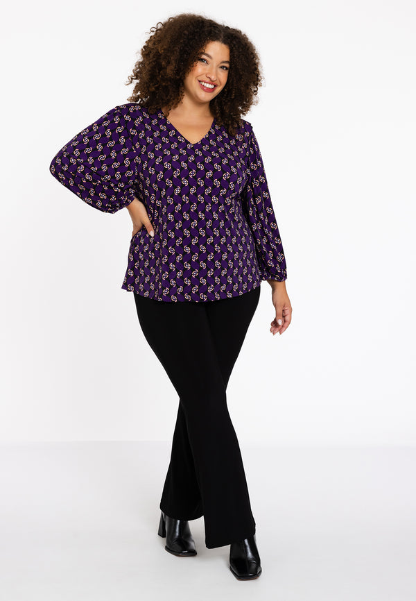 Yoek Blouse FOULARD - Paars