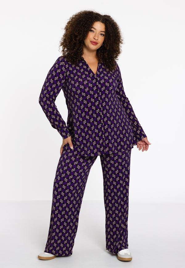 Yoek Blouse FOULARD - Paars