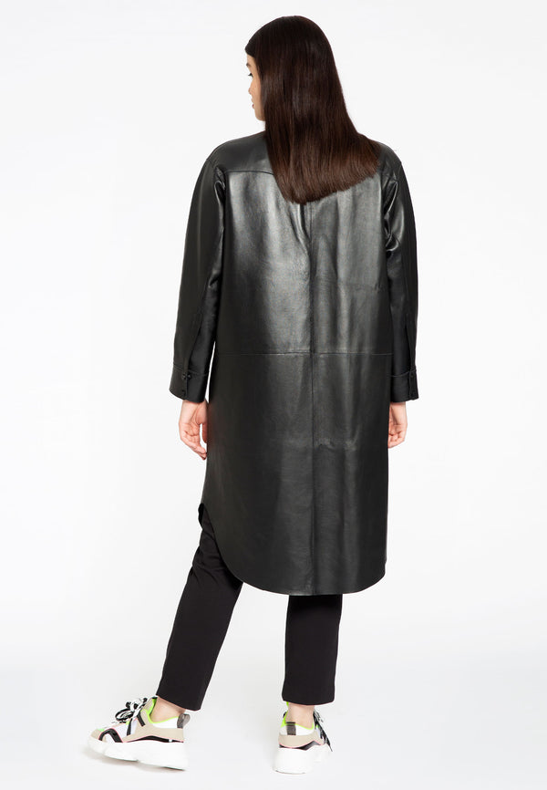 Yoek Blouse-jas LEATHER - Zwart