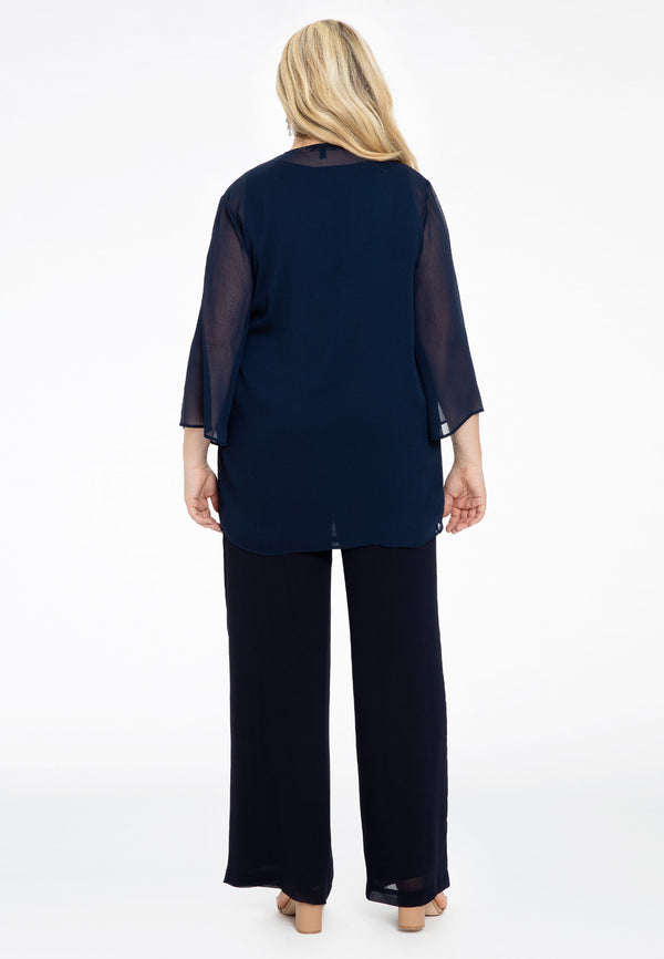 Yoek Blouse-jasje VOILE - Blauw