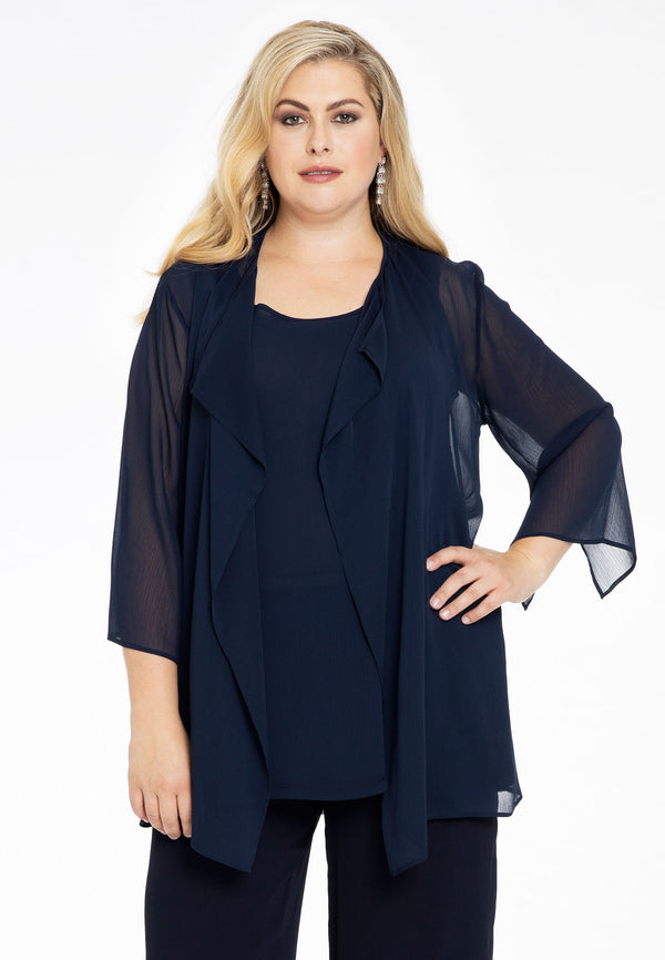 yoek Blouse-jasje VOILE - Blauw