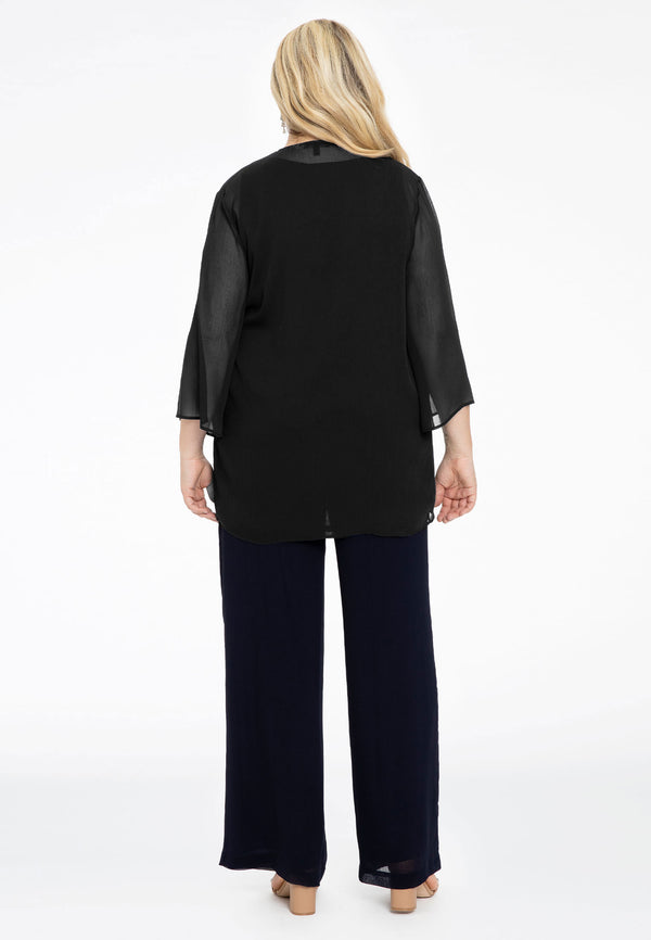 Yoek Blouse-jasje VOILE - Zwart