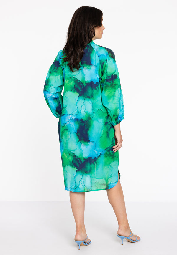 Yoek Blouse Jurk ACQUA - Groen