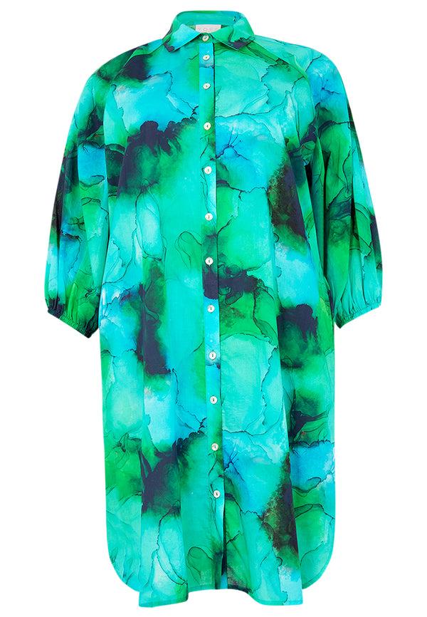 Yoek Blouse Jurk ACQUA - Groen