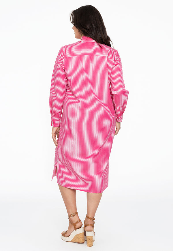 Yoek Blouse-jurk Lang SMALL STRIPE - Roze