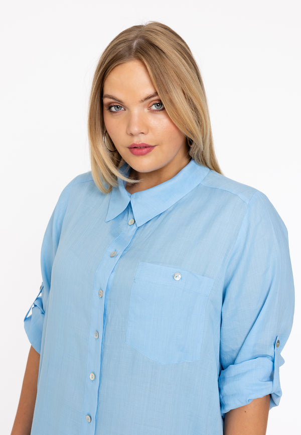yoek Blouse-jurk - light blue