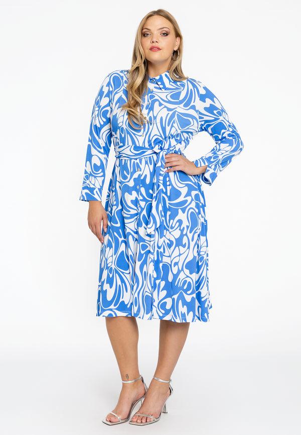 Yoek Blouse-jurk MAJOLICA - Light Blue