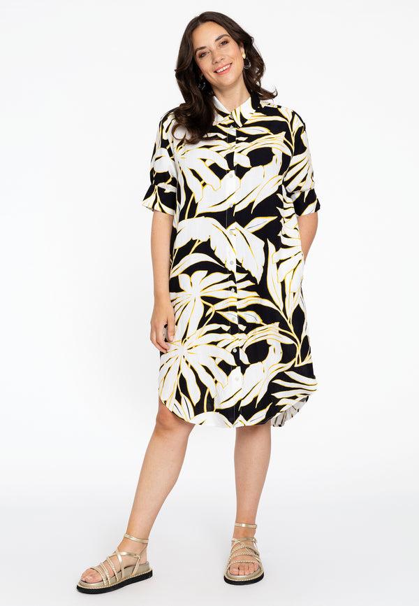 Yoek Blouse-jurk PALMIER - Zwart