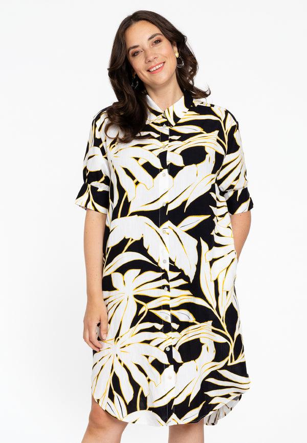 yoek Blouse-jurk PALMIER - Zwart