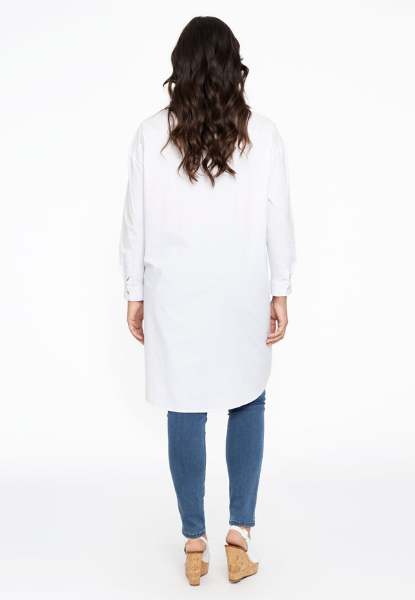 Yoek Blouse-jurk POPLIN STRETCH - Wit