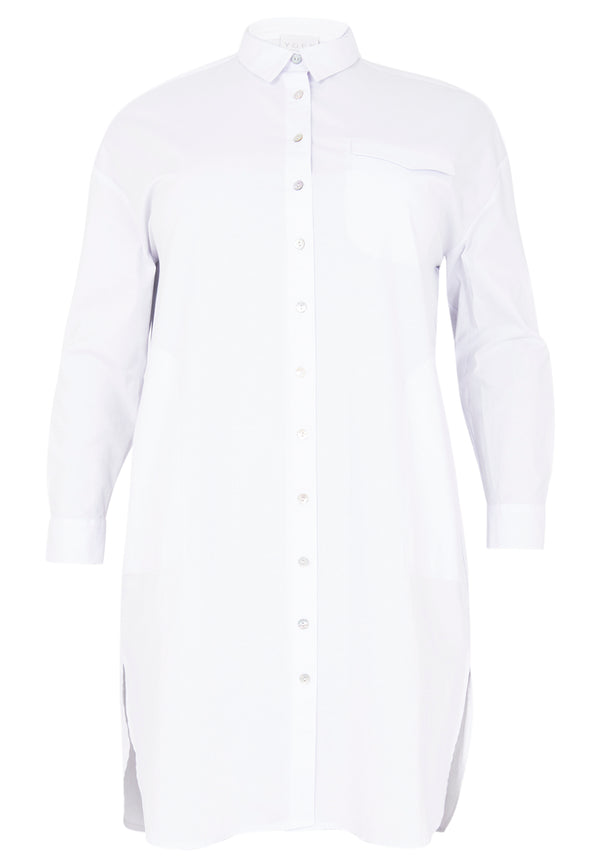 Yoek Blouse-jurk POPLIN STRETCH - Wit