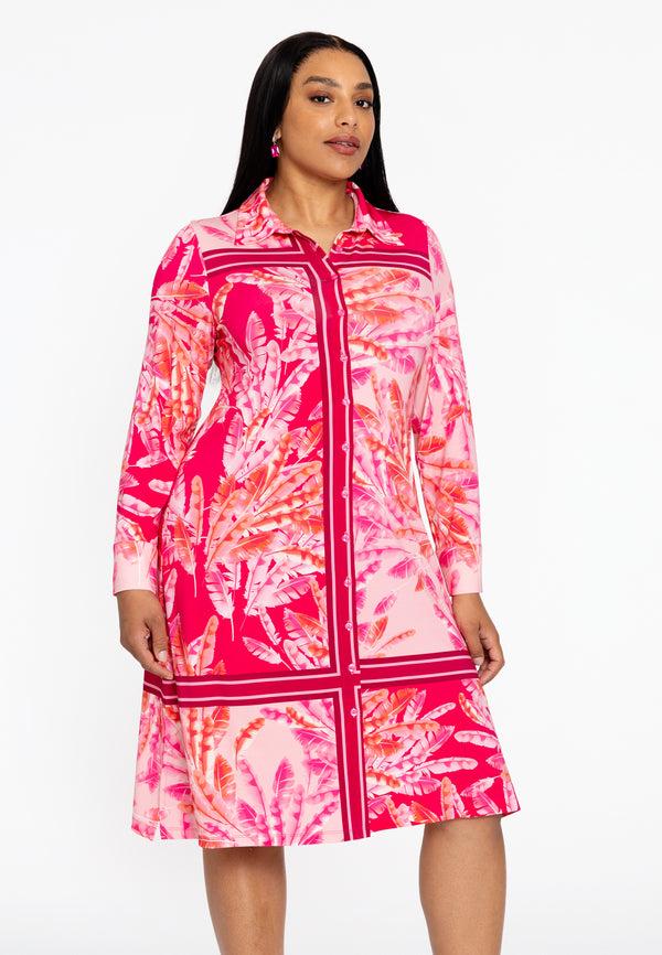 yoek Blouse-jurk SCARF - Roze