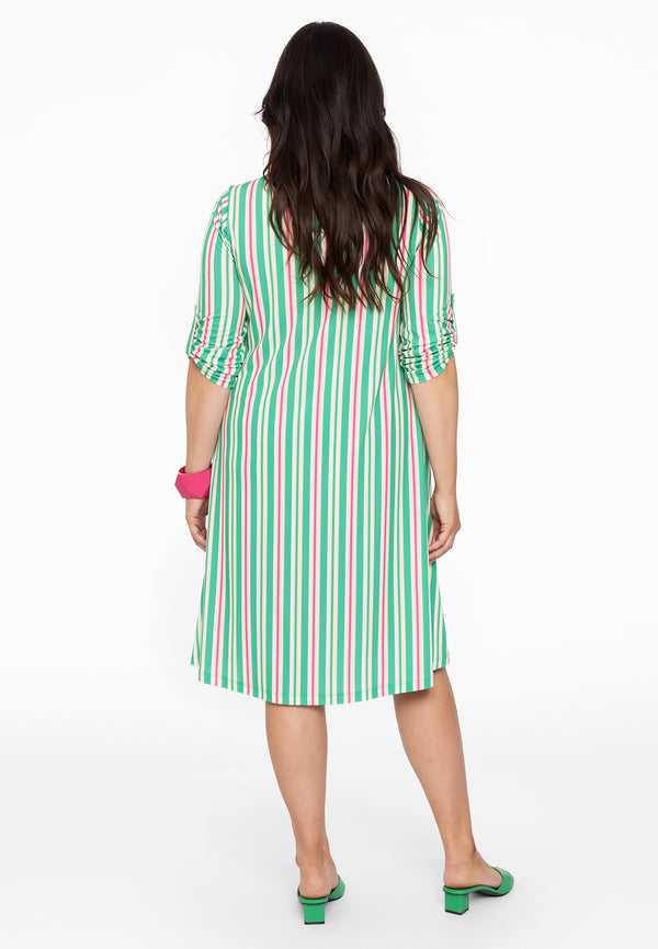Yoek Blouse-jurk STRIPY - Groen