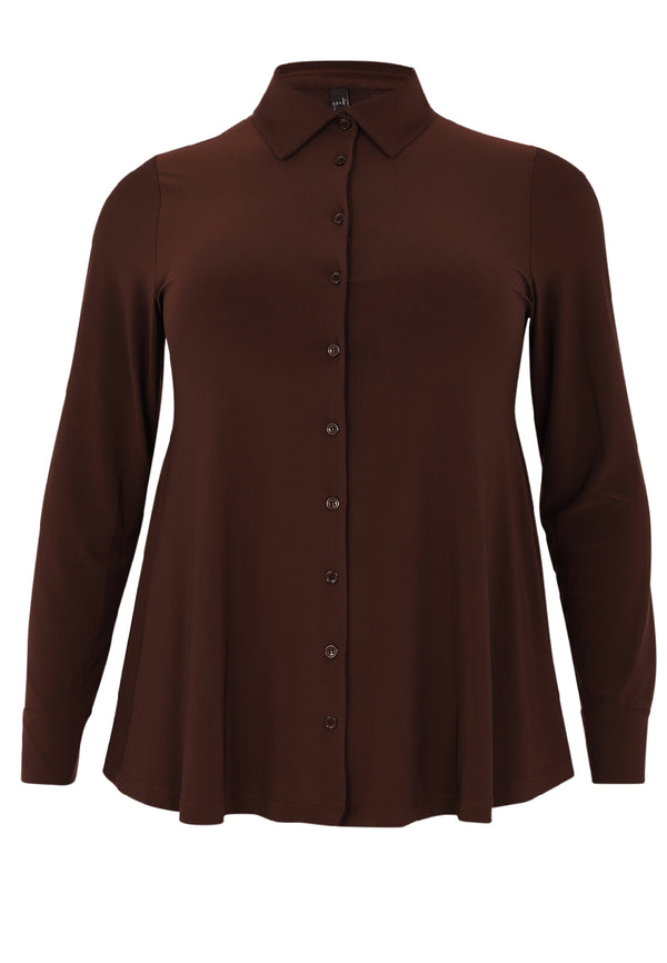 Yoek Blouse Kort A-lijn DOLCE - Bruin