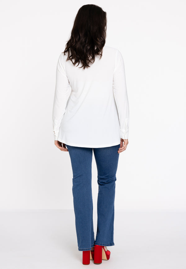 Yoek Blouse Kort A-lijn DOLCE - Wit