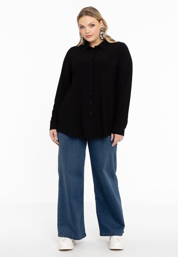 Yoek Blouse Kort A-lijn DOLCE - Zwart