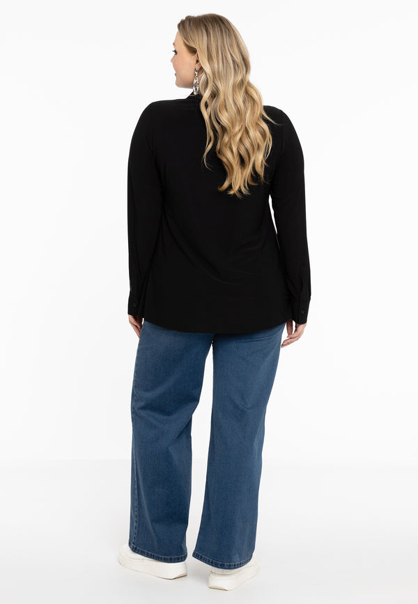 Yoek Blouse Kort A-lijn DOLCE - Zwart