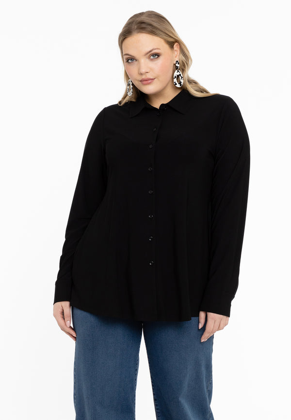 yoek Blouse kort A-lijn DOLCE - Zwart